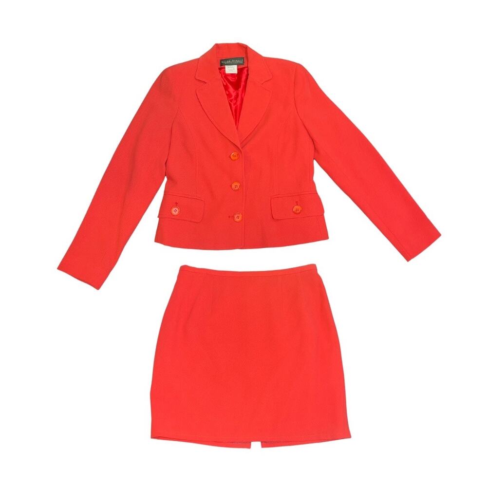 Vintage Harve Bernard Corral Suit Set Blazer Skirt 4 Career Office Professional